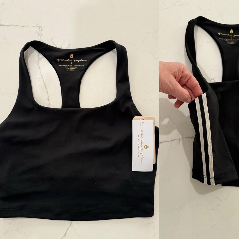 Spiritual Gangster crop tank shelf bra